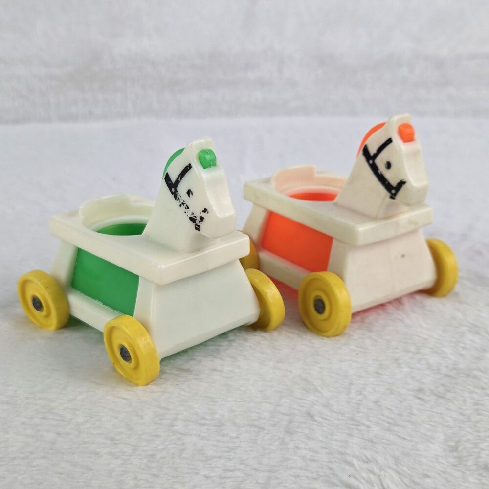 Vintage Fisher Price Little People Little Riders‎ Rocking Horses Lot Of 2